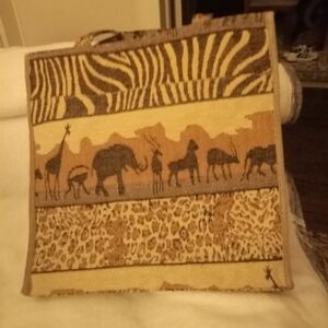 Jade Animal Print Tote Bag - Brown and Tan